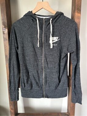 Nike Women’s Dark Gray Zip-Up Hooded Sweater